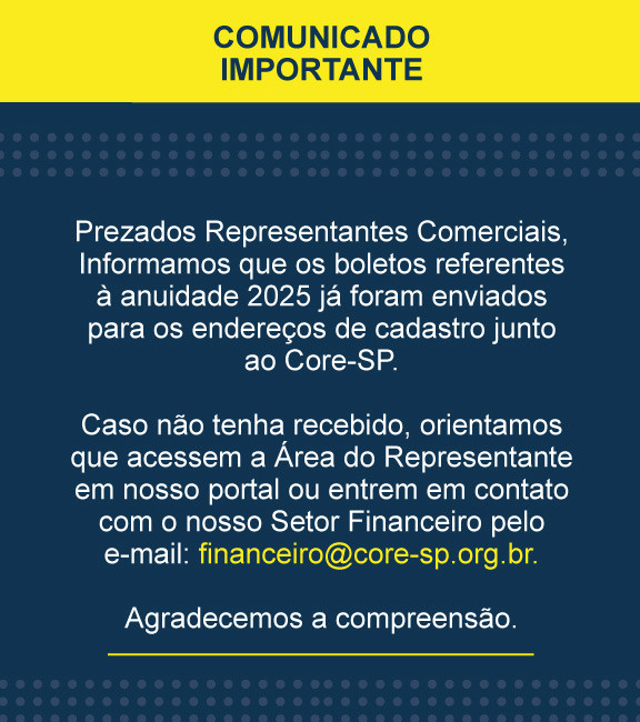 Core-SP | Conselho Regional dos Representantes Comercias do Estado de São Paulo